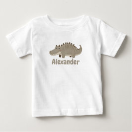 Niedlicher Krokodil Name personalisierbar Baby T-shirt