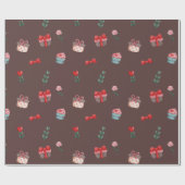 Niedlicher Kuchen Blume Valentinstag Geschenkpapier (Flach)