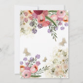 Niedlicher Kuchen Frühjahr Schmetterling Blütensüß Einladung (Rückseite)