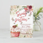 Niedlicher Kuchen Frühling Butterfly boho blumensü Einladung (Stehend Vorderseite)