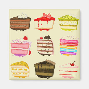 Niedlicher Kuchen Geburtstagskuchen mit farbiger C Magnet