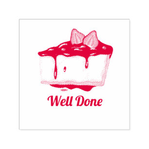 Niedlicher Kuchen Gut Fertig Lehrer Briefmarke Permastempel