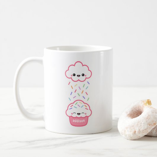 Niedlicher Kuchen mit Sprinklen Kaffeetasse (Mit Donut)