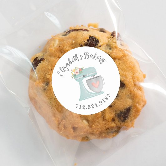 Niedlicher Kuchen Mixer Bäckerei Business Classic  Runder Aufkleber