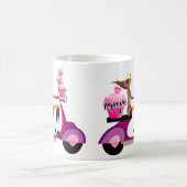 Niedlicher Kuchen-Roller-Mädchen-Tassen-RosaZebra Kaffeetasse (Mittel)