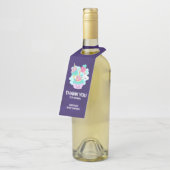 Niedlicher Kuchen und glückliche Eiscreme Danke Flaschenanhänger (Angewinkelt)