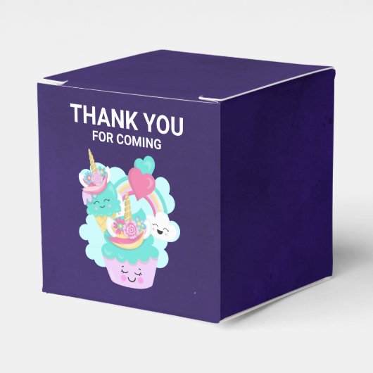 Niedlicher Kuchen und glückliche Eiscreme Danke Geschenkschachtel (Vorderseite)