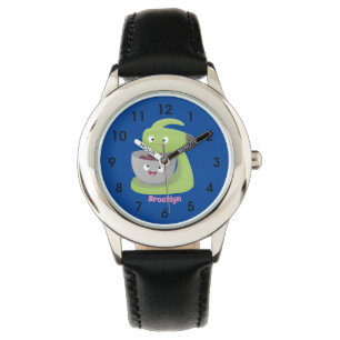 Niedlicher Kuchenmischer Cartoon Armbanduhr