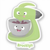 Niedlicher Kuchenmischer Cartoon Aufkleber (Vorderseite)