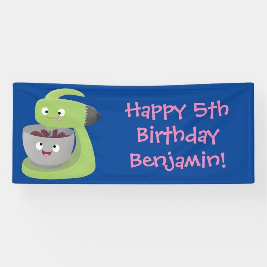 Niedlicher Kuchenmischer Cartoon Banner (Horizontal)