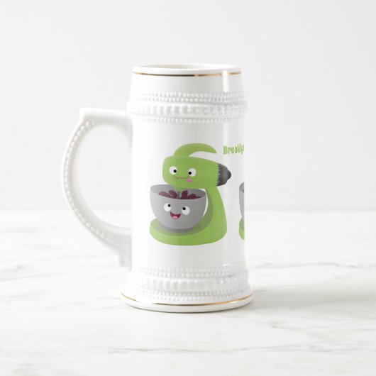Niedlicher Kuchenmischer Cartoon Bierglas (Links)