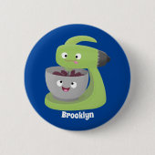 Niedlicher Kuchenmischer Cartoon Button (Vorderseite)