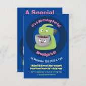 Niedlicher Kuchenmischer Cartoon Einladung (Vorne/Hinten)