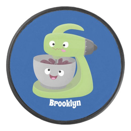 Niedlicher Kuchenmischer Cartoon Eishockey Puck (Vorderseite)