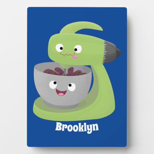 Niedlicher Kuchenmischer Cartoon Fotoplatte (Vorderseite)