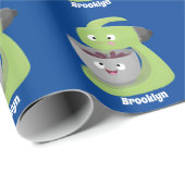 Niedlicher Kuchenmischer Cartoon Geschenkpapier (Rolleneckpunkt)