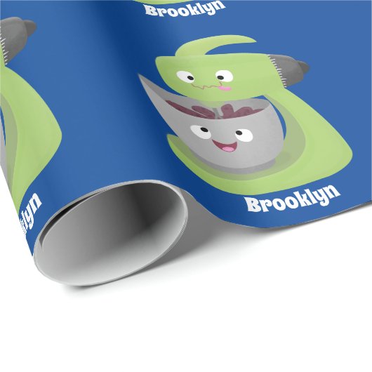 Niedlicher Kuchenmischer Cartoon Geschenkpapier (Rolleneckpunkt)