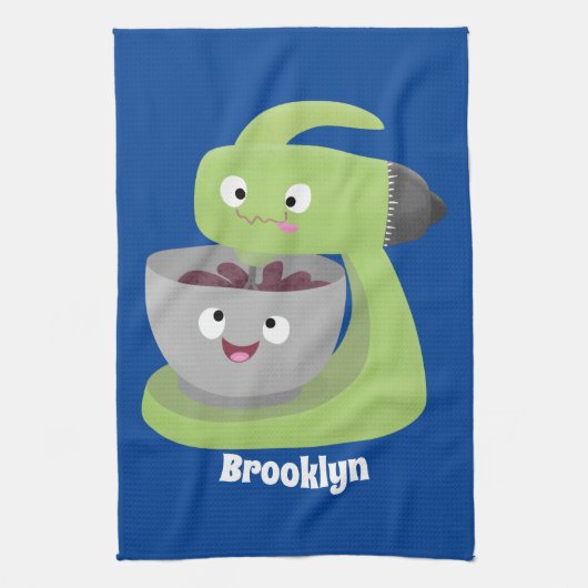 Niedlicher Kuchenmischer Cartoon Geschirrtuch (Vertikal)