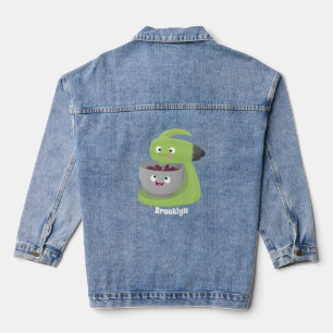 Niedlicher Kuchenmischer Cartoon Jeansjacke