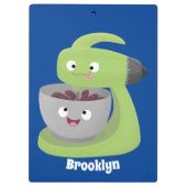 Niedlicher Kuchenmischer Cartoon Klemmbrett (Rückseite)