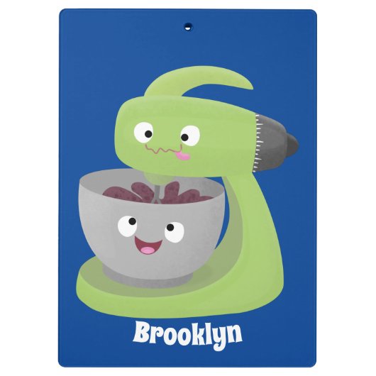 Niedlicher Kuchenmischer Cartoon Klemmbrett (Rückseite)