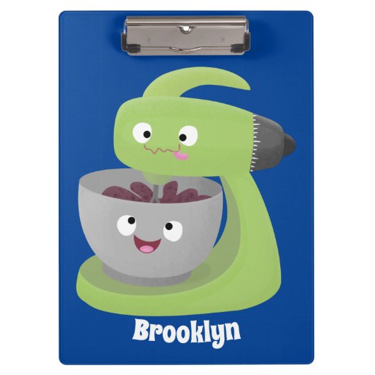 Niedlicher Kuchenmischer Cartoon Klemmbrett (Vorderseite)