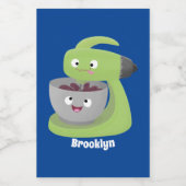 Niedlicher Kuchenmischer Cartoon Lebensmitteletikett (Einzelnes Label)