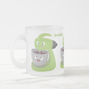 Niedlicher Kuchenmischer Cartoon Mattglastasse