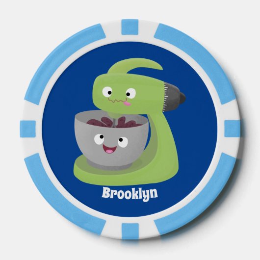 Niedlicher Kuchenmischer Cartoon Pokerchips (Vorderseite)