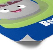 Niedlicher Kuchenmischer Cartoon Poster (Ecke)