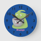 Niedlicher Kuchenmischer Cartoon Runde Wanduhr (Vorderseite)