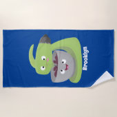 Niedlicher Kuchenmischer Cartoon Strandtuch (Vorderseite)