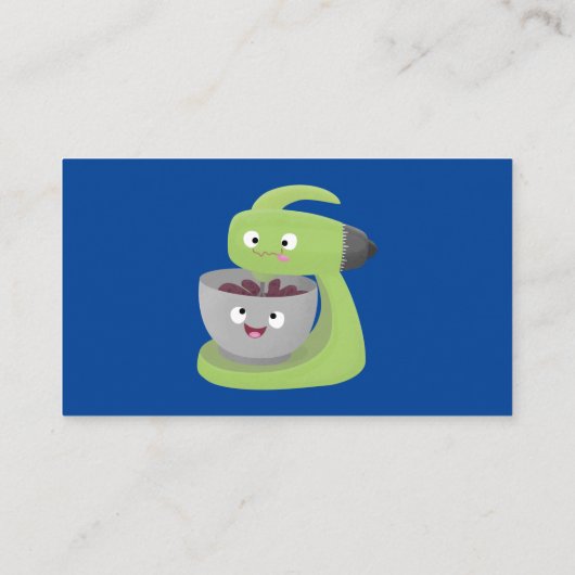 Niedlicher Kuchenmischer Cartoon Visitenkarte (Rückseite)