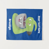 Niedlicher Kuchenmischer Cartoon Wandteppich (Vorderseite (Horizontal))