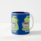 Niedlicher Kuchenmischer Cartoon Zweifarbige Tasse (VorderseiteRechts)