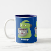 Niedlicher Kuchenmischer Cartoon Zweifarbige Tasse (Links)