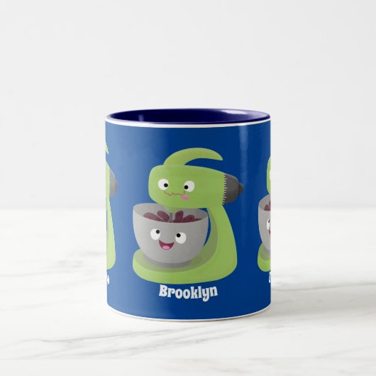 Niedlicher Kuchenmischer Cartoon Zweifarbige Tasse (Mittel)