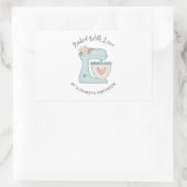 Niedlicher Kuchenmischer gebacken mit Liebe rechte Rechteckiger Aufkleber (Tasche)