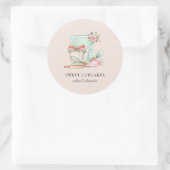 Niedlicher Küchenmischer mit Blume Bäckerei Runder Aufkleber (Tasche)