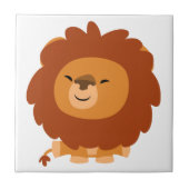 Niedlicher, kuddeliger Cartoon Lion Tile Fliese (Vorderseite)