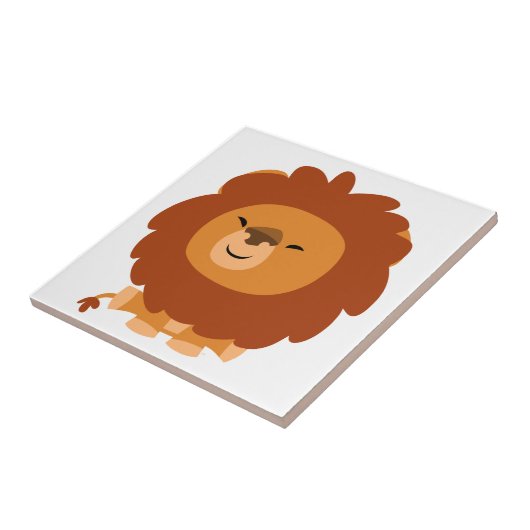 Niedlicher, kuddeliger Cartoon Lion Tile Fliese (Seite)