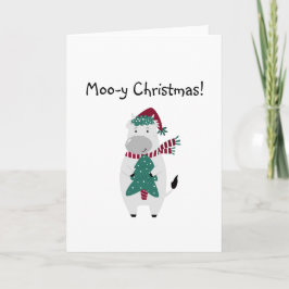 niedlicher Kuh lustiger Pun frohe Weihnachten glüc