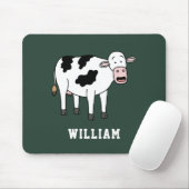 Niedlicher Kuh Personalisierter Individuelle Name  Mousepad (Mit Mouse)