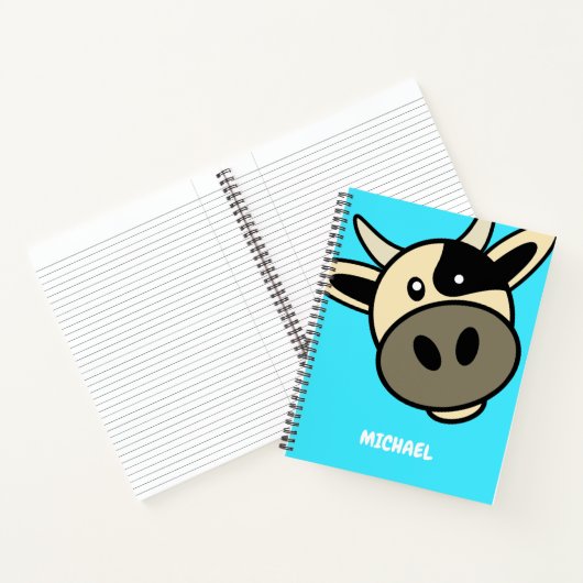Niedlicher Kuhkopf | Einfache Bezeichnung des Cart Notizblock (Innenseite)