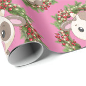 Niedlicher Kuhweihschrei Geschenkpapier (Rolleneckpunkt)