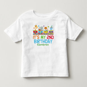 Niedlicher kundenspezifischer Zirkus-Tier-Zug-2. Kleinkind T-shirt