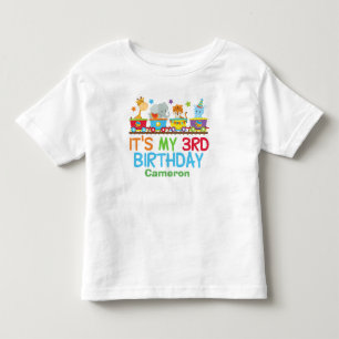 Niedlicher kundenspezifischer Zirkus-Tier-Zug-3. Kleinkind T-shirt