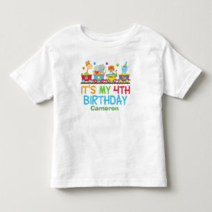 Niedlicher kundenspezifischer Zirkus-Tier-Zug-4. Kleinkind T-shirt