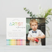 Niedlicher Künstler Crayon Rainbow Foto jedes Alte Dankeskarte (Stehend Vorderseite)