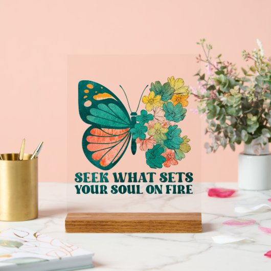 Niedlicher Kunstschmetterling Acrylschild (Hochzeit)